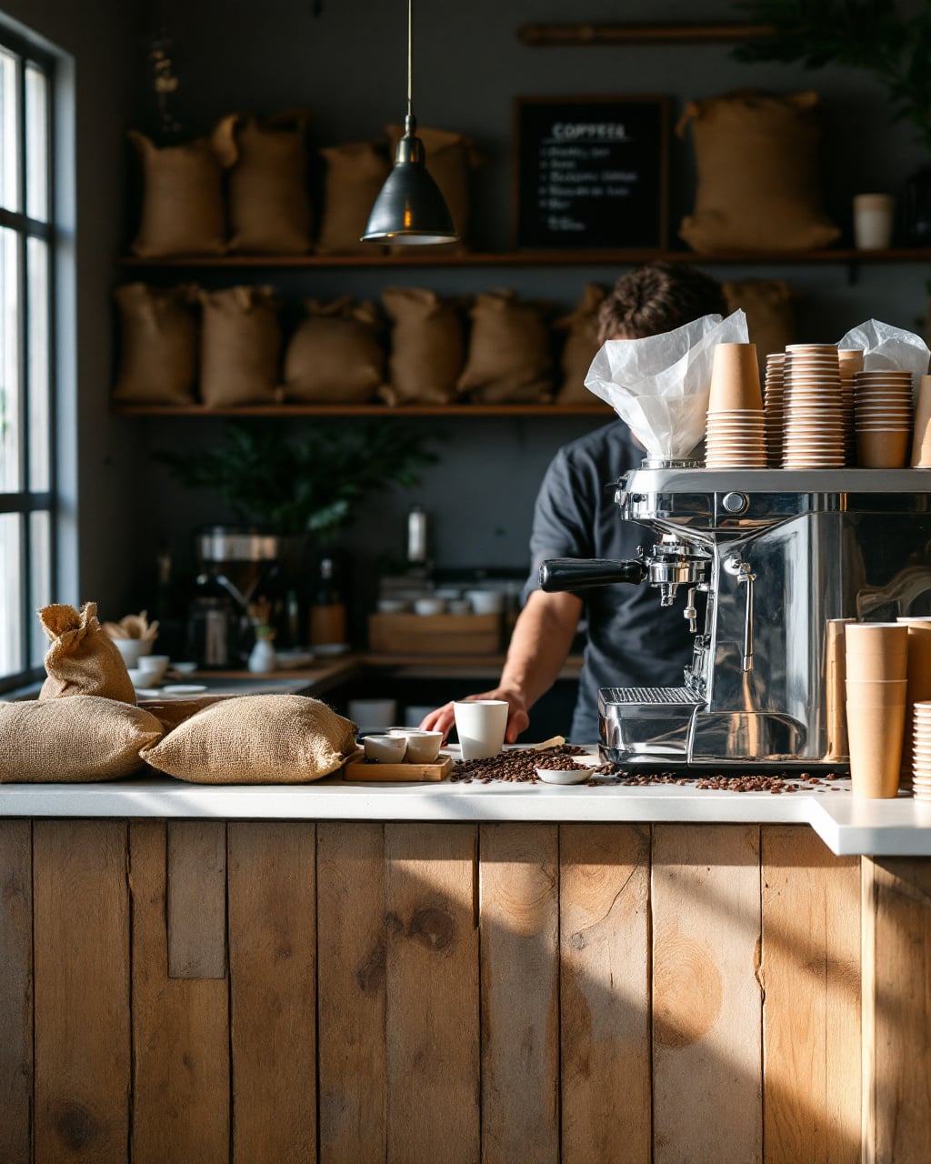 Mostrador de una cafetería independiente